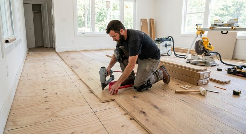 White Oak Floor Installation in La Plata, MD